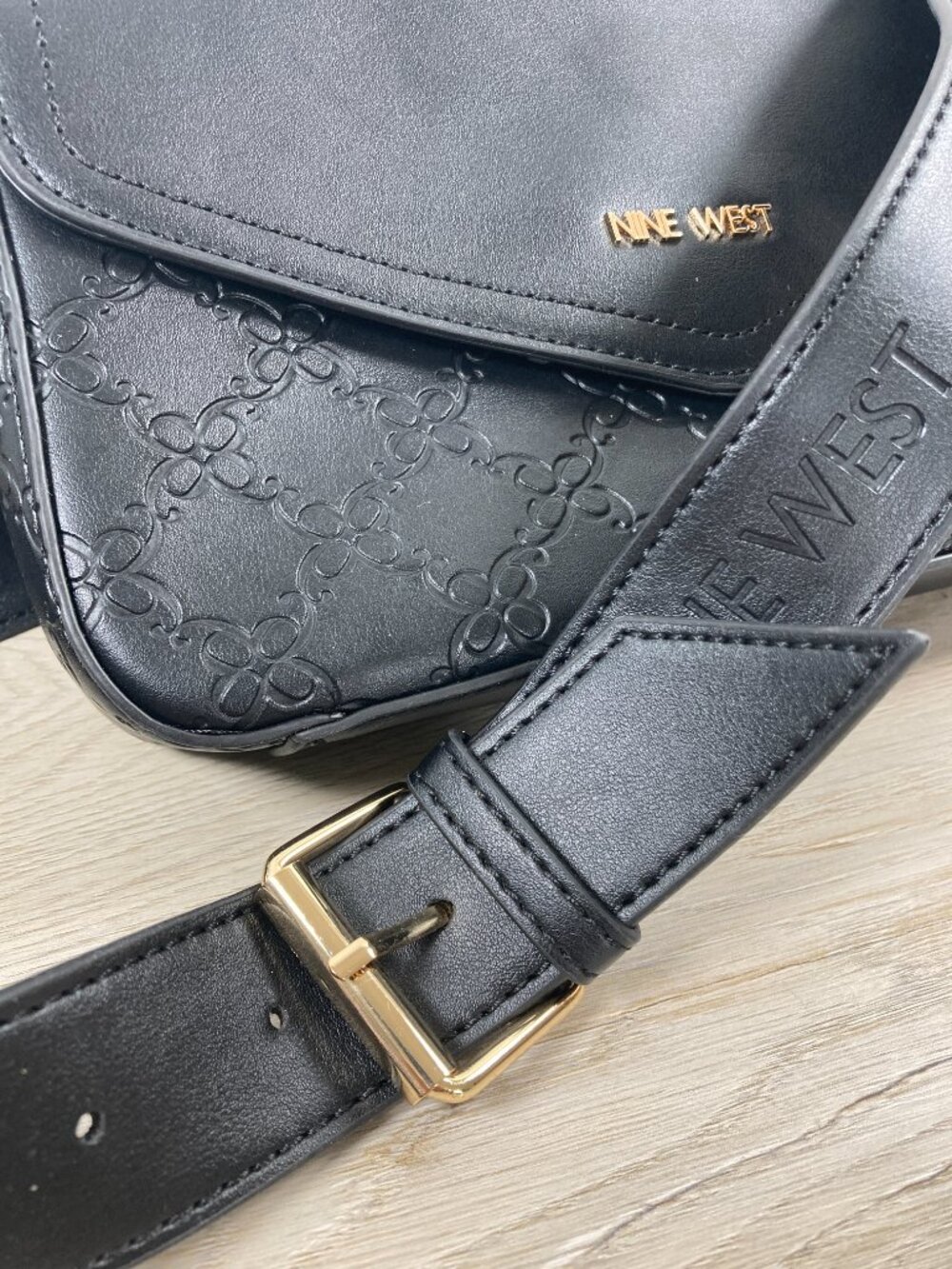 Nine West Bowie Mini Crossbody Flap Bag – Black with Gold Hardware – NWT - Picture 4 of 8